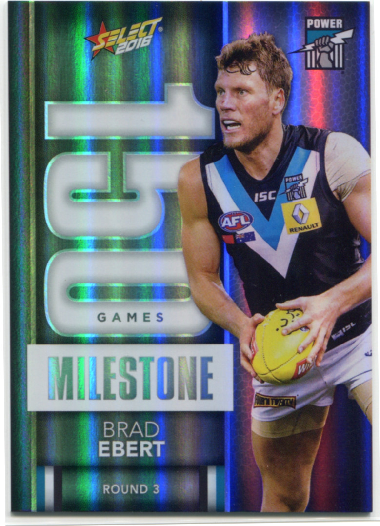 Select Afl Footy Stars Afl Milestone Games Mg Brad Ebert Port