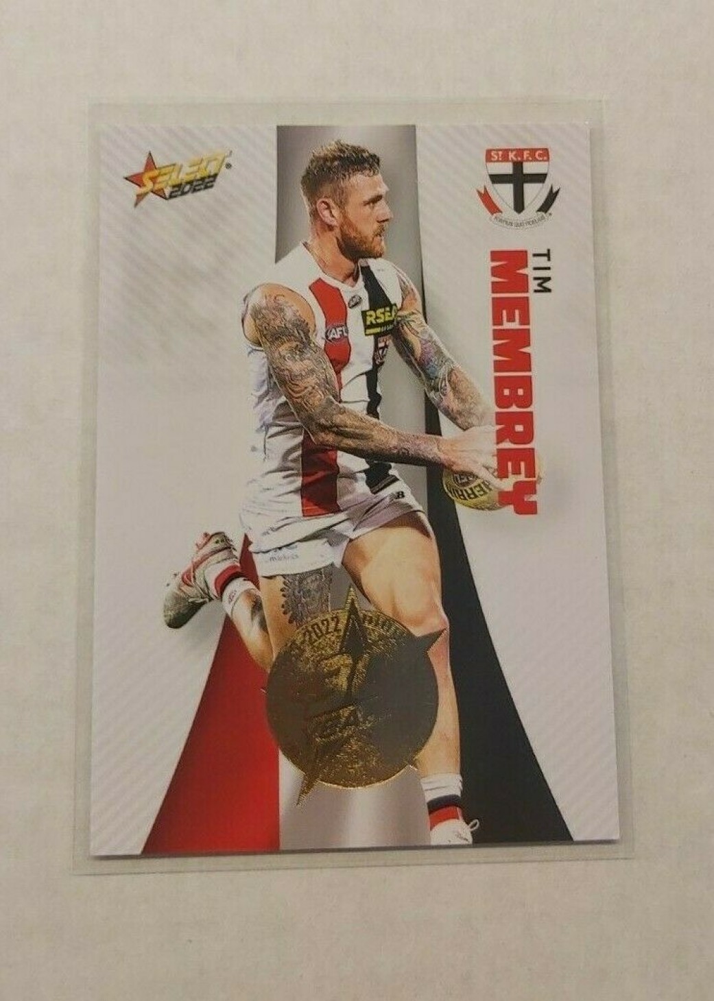 2022 AFL SELECT FOOTY STARS 30th GOLD SEAL ST KILDA TIM MEMBREY #148 ...