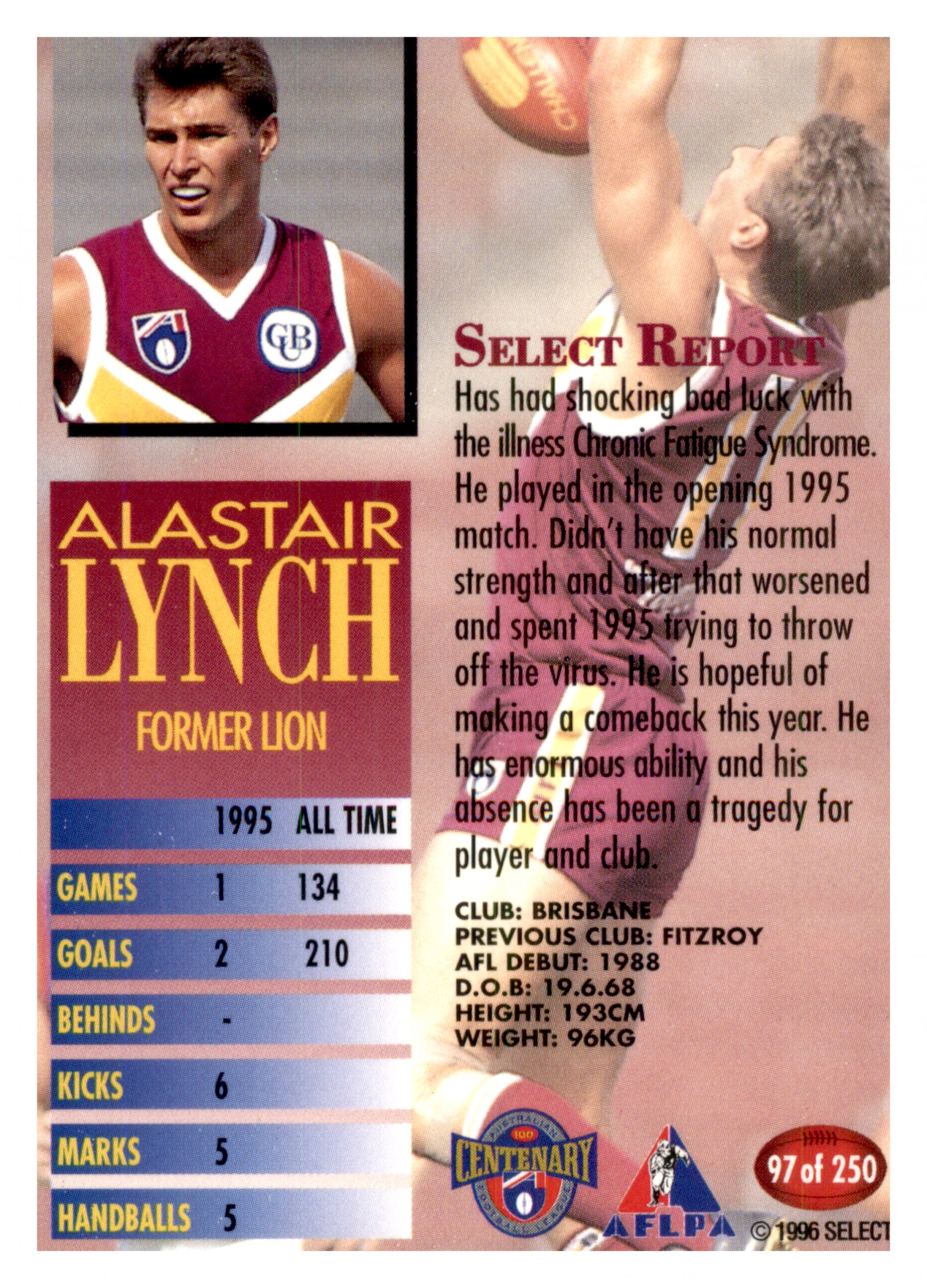 Brisbane Bears 1996 - AFL Centenary Year Collection